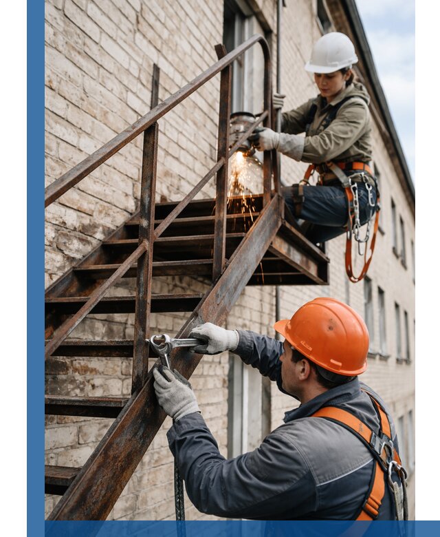 Ремонт и восстановление пожарных лестниц с выездом в Владимире