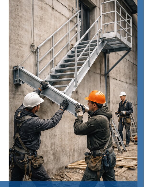 Монтаж металлических лестниц в Владимире от 15563 р. | ВЫСОТНИК-Вдм