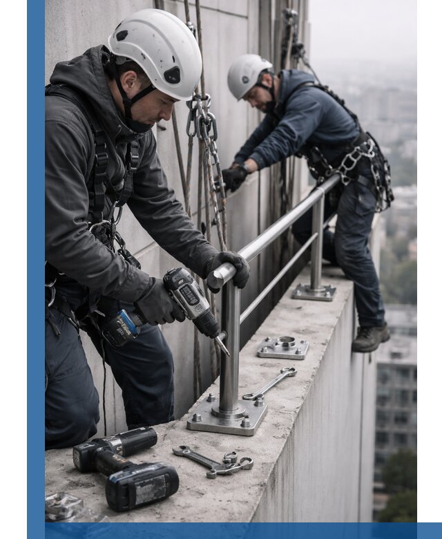 Монтаж перил на высоте в Владимире для жилых и промобъектов