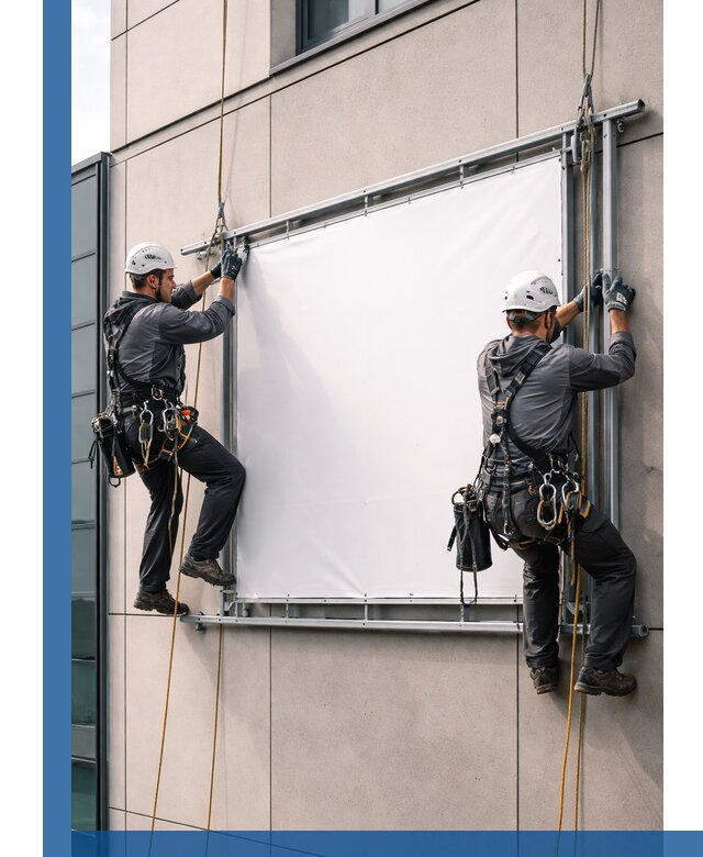 Монтаж наружной рекламной вывески в Владимире под ключ