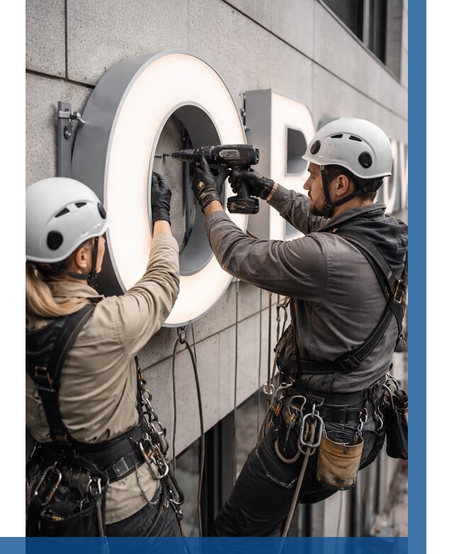 Монтаж световых букв в Владимире от 3113 р. под ключ ВЫСОТНИК-Вдм