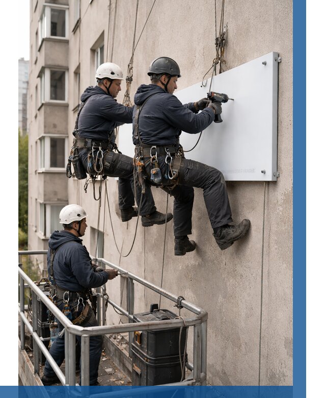 Монтаж табличек и указателей в Владимире от 3631 р. | ВЫСОТНИК-Вдм