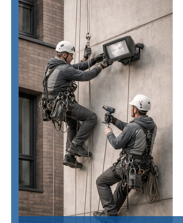 Профессиональный монтаж фасадных прожекторов в Владимире под ключ