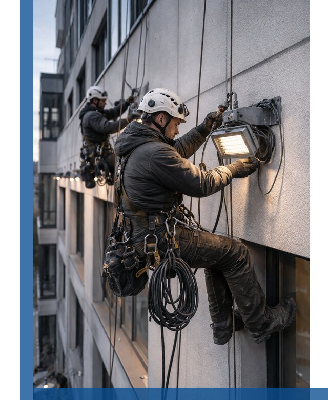 Монтаж фасадного освещения в Владимире установка и подключение