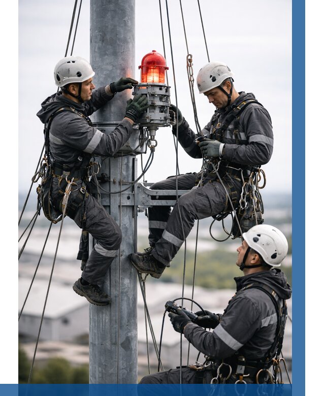 Монтаж заградительных огней в Владимире от 8819 р. | ВЫСОТНИК-Вдм