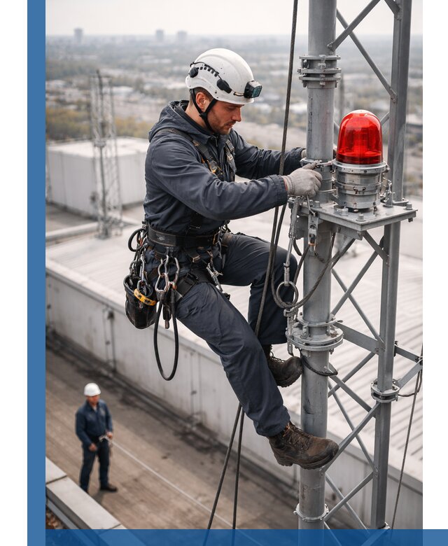 Монтаж заградительных огней и обслуживание объектов в Владимире