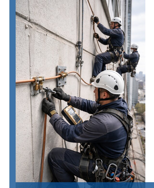 Монтаж системы заземления здания и молниезащиты в Владимире