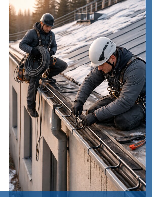 Монтаж греющего кабеля на кровле в Владимире от 467 р. | ВЫСОТНИК-Вдм