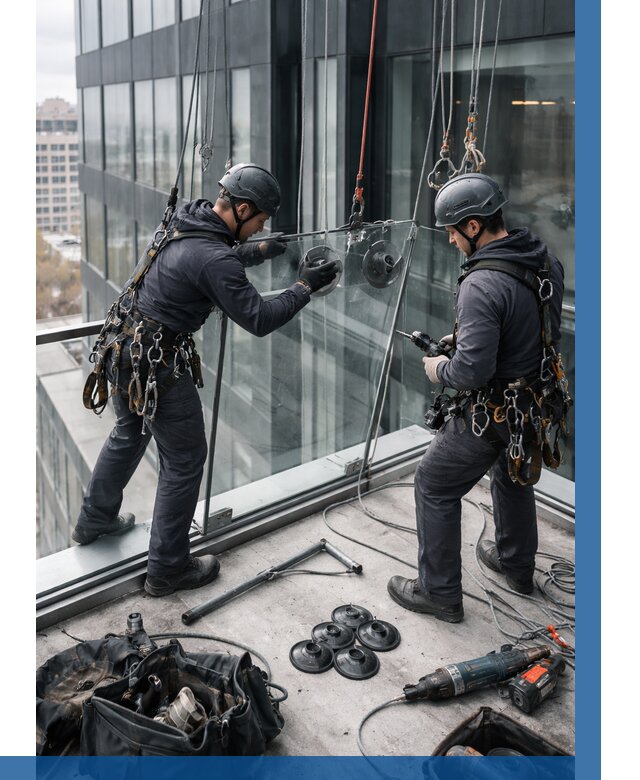 Монтаж стеклянных ограждений в Владимире от 2594 р. | ВЫСОТНИК-Вдм