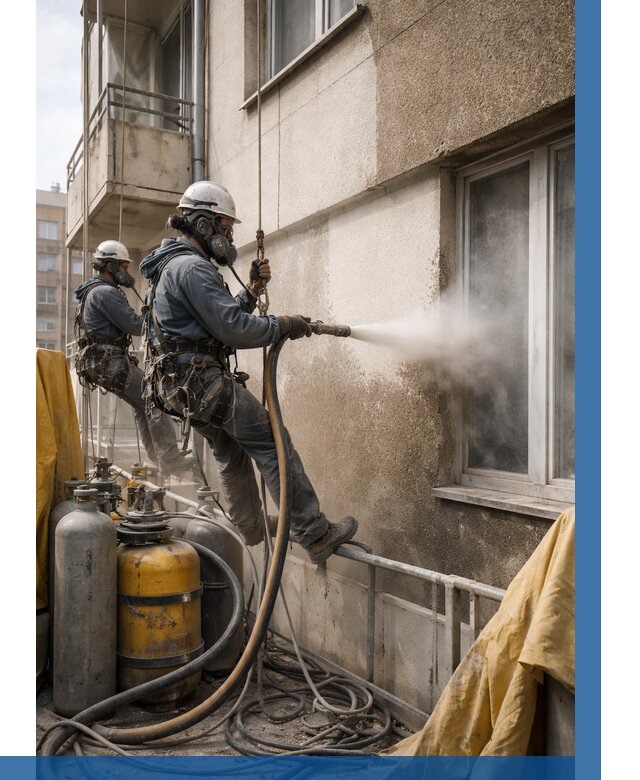 Пескоструйная очистка фасада в Владимире от 674 р. | ВЫСОТНИК-Вдм