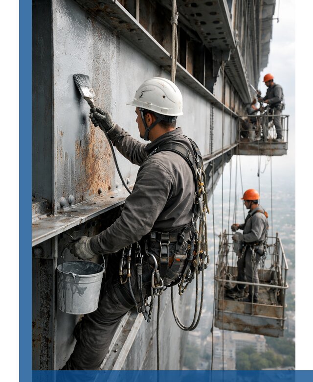 Покраска металлоконструкций на высоте в Владимире профессионально