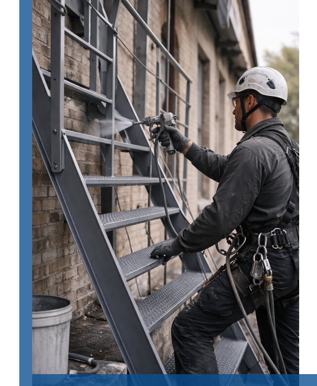 Покраска и антикоррозионная защита пожарных лестниц в Владимире