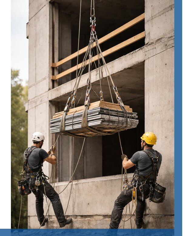 Подъем материала на этаж веревками в Владимире от 1556 р. | ВЫСОТНИК-Вдм