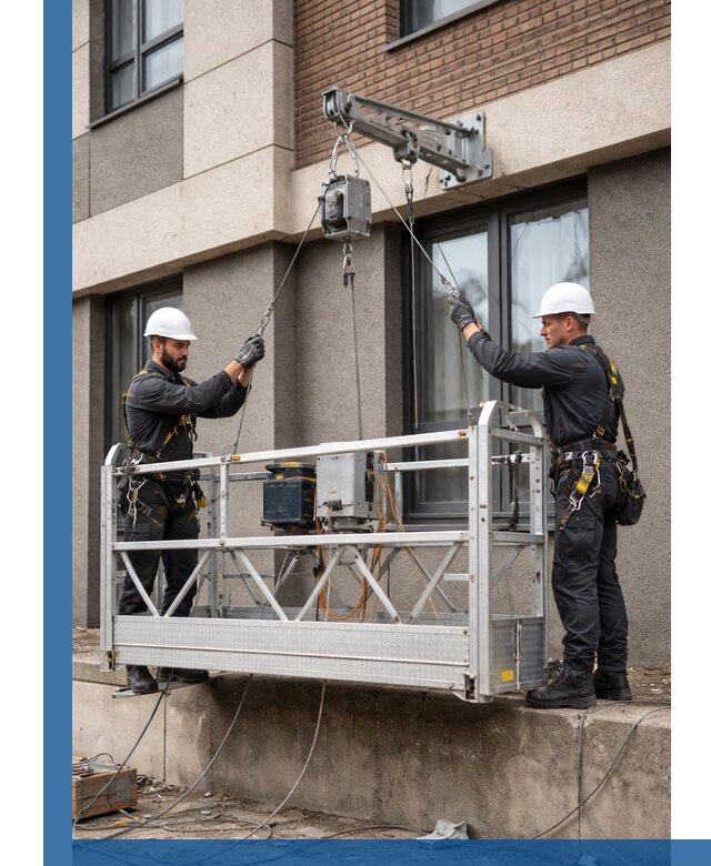 Монтаж и подъем фасадной люльки в Владимире с гарантией безопасности