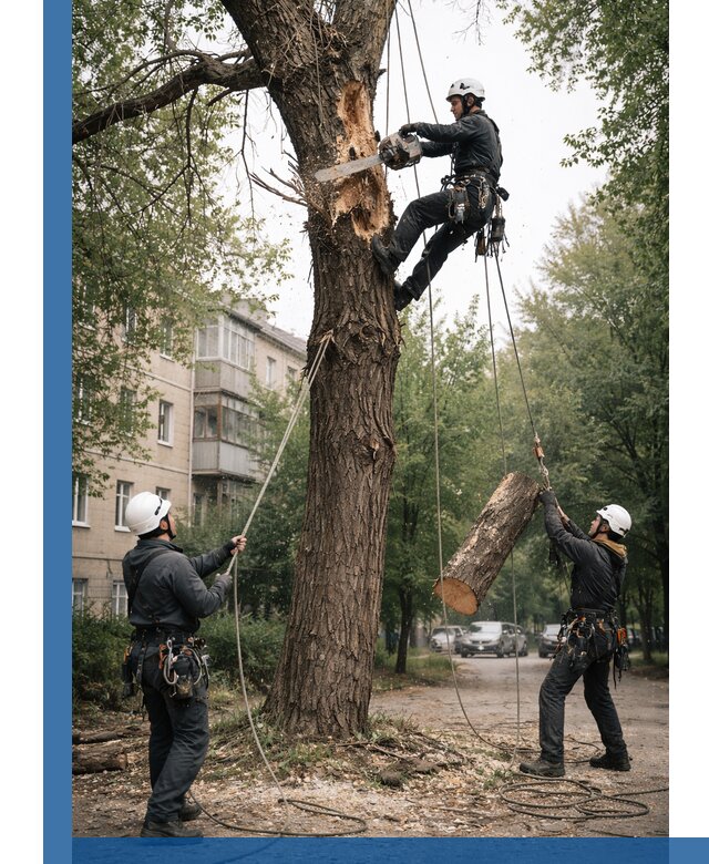 Срочное удаление аварийных деревьев в Владимире с гарантией безопасности