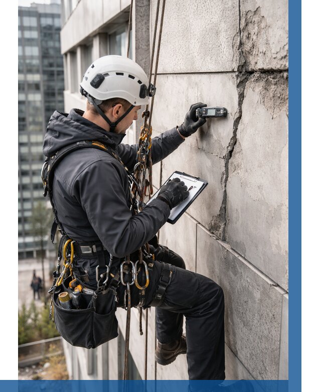 Обследование фасада альпинистами в Владимире от 125 р. | ВЫСОТНИК-Вдм