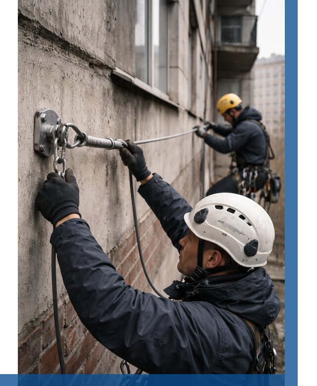 Монтаж анкерных линий в Владимире от 3113 р. | ВЫСОТНИК-Вдм