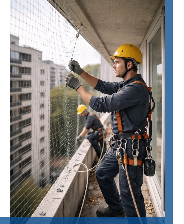 Монтаж сетки от птиц в Владимире от 4669 р. | ВЫСОТНИК-Вдм