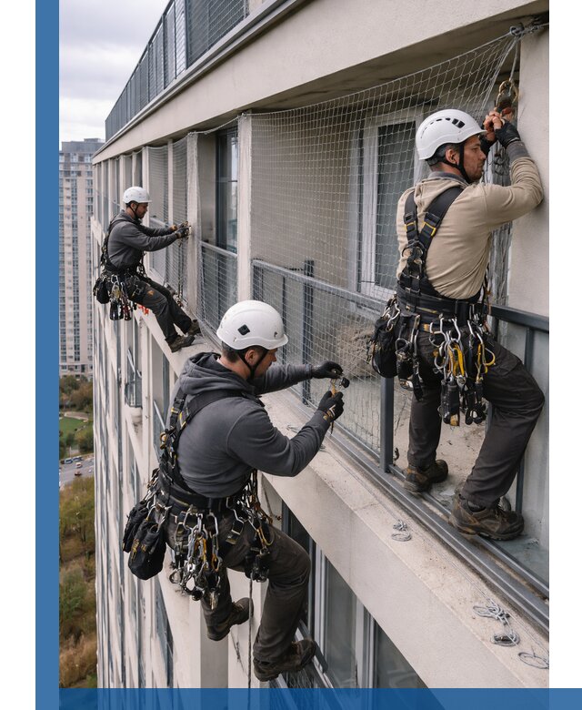 Профессиональный монтаж защитной сетки от птиц в Владимире